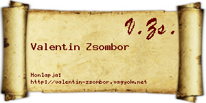 Valentin Zsombor névjegykártya